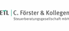 Firmenlogo: ETL | C. Förster & Kollegen Steuerberatungsgesellschaft mbH Firmenlogo: ETL | C. Förster & Kollegen Steuerberatungsgesellschaft mbH